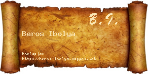Beros Ibolya névjegykártya